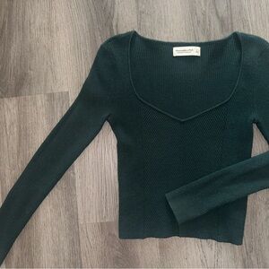 Abercrombie Dark Green Long Sleeve Sweater